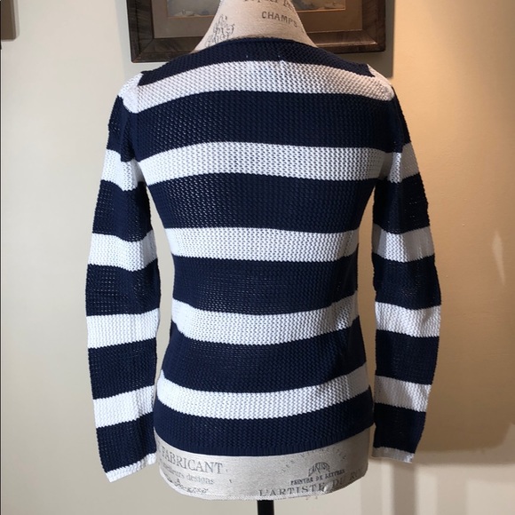 NWOT Old Navy Sweater Blue & White w/ Stripe Sz SP - Picture 3 of 9